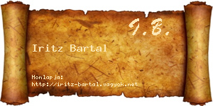 Iritz Bartal névjegykártya